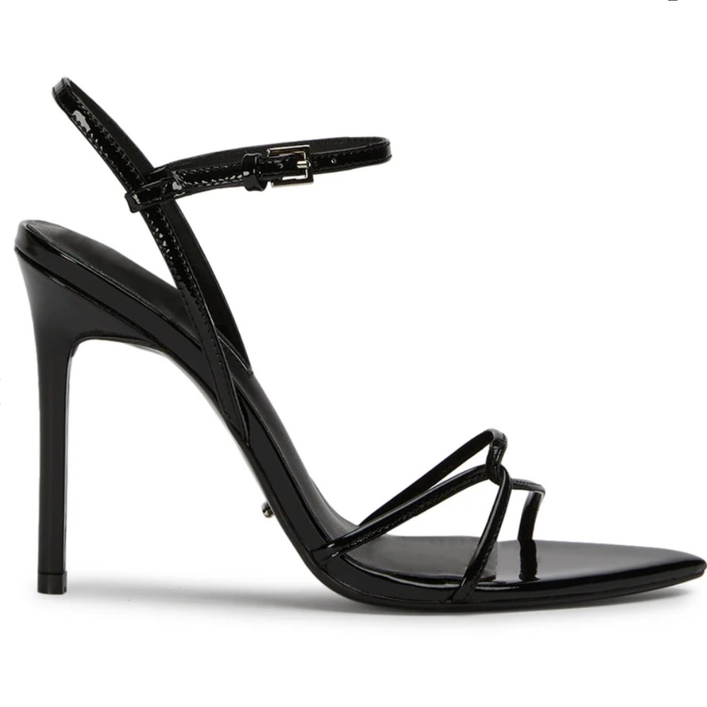 Tony Bianco Black Patent Strappy Stiletto Sandals
